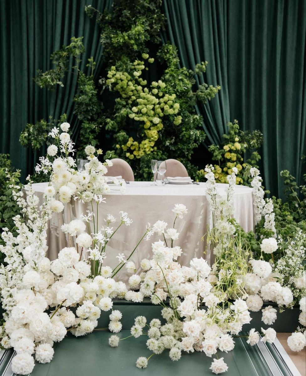 Weddings & events floral decoration Green & White