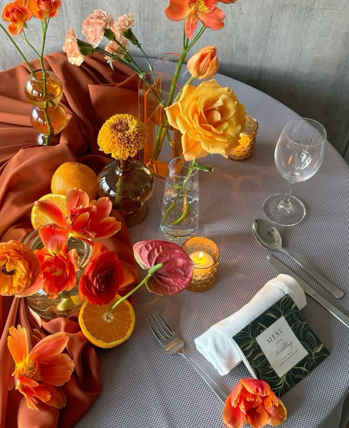 Weddings & events floral decoration Orange