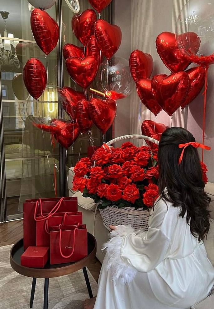 Room Decoration with Flowers and Balloons
