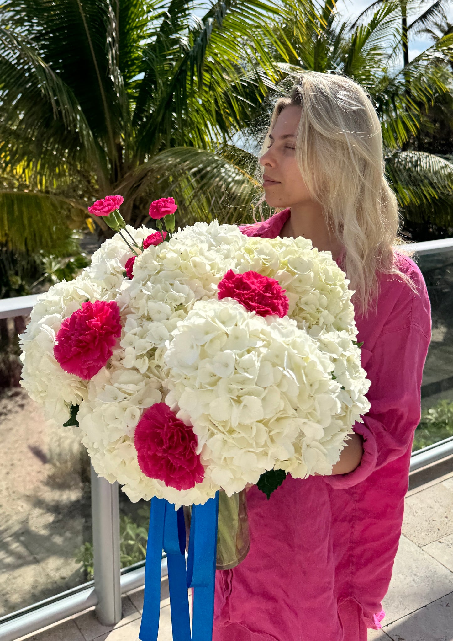 Hydrangeas and Dianthus Bouquet