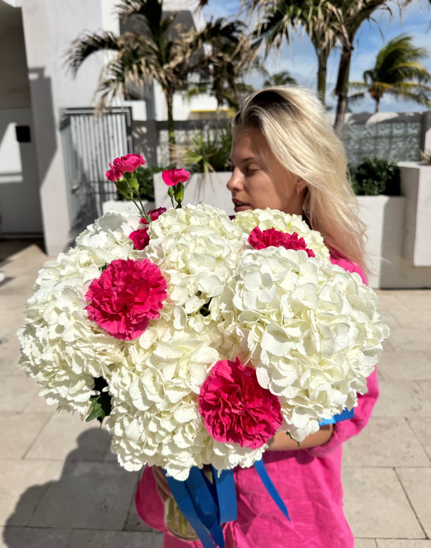 Hydrangeas and Dianthus Bouquet