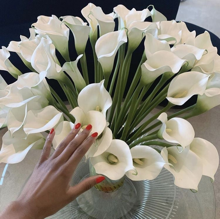 White Calla lilies