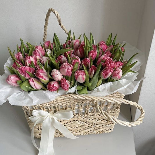 Premium Tulips Basket