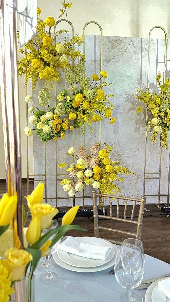 Weddings & events floral decoration Yellow