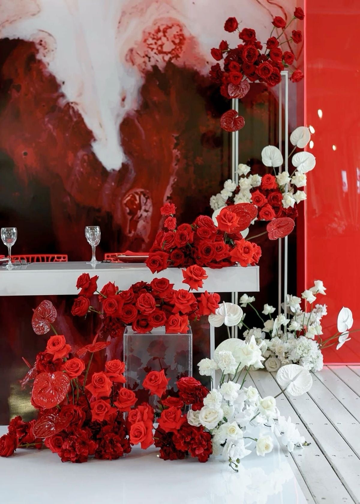 Weddings & events floral decoration Red